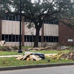 Damage to the roof of St. Stephen Catholic School